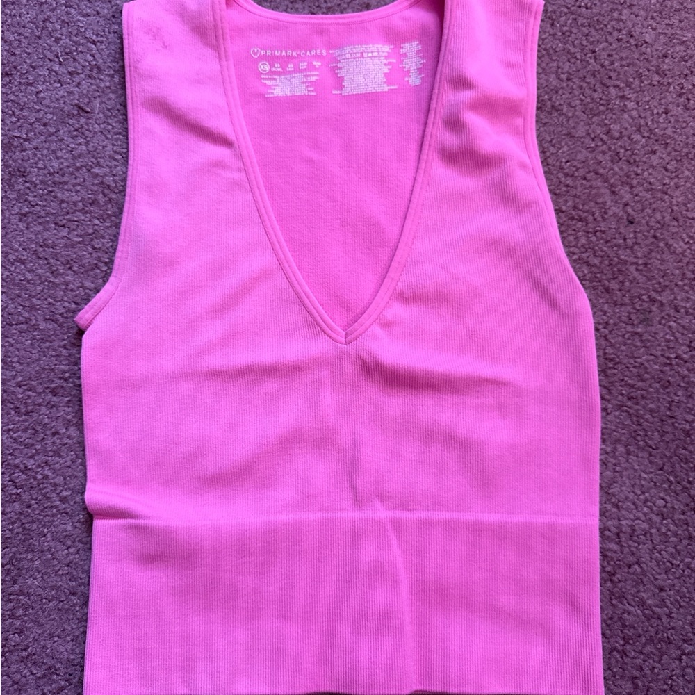 Primark Pink Fitted Sleeveless Tank Top